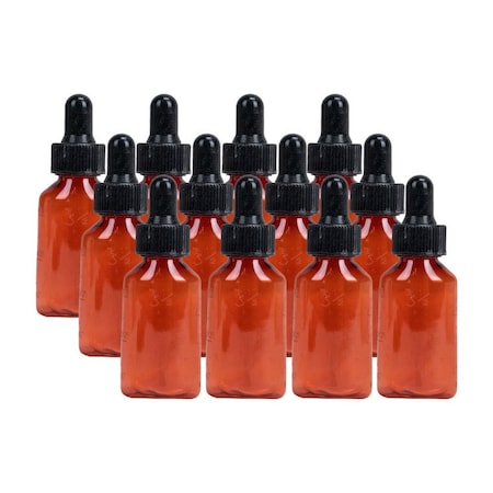 Oasis Amber Plastic Dropper Bottle, 1/2oz, 12 Per Box GDP15